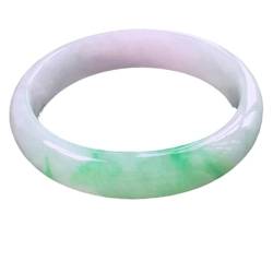ZYOQYG Natürliche Weiße Schwimmende Grüne Jade Armreif Damen Mädchen Echte Handgemachte Armbänder (54) von ZYOQYG