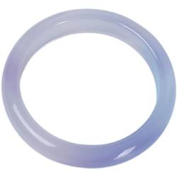 ZYOQYG Natürlicher Jade Armreif Armband Damen Echte Eis Arten Transparent, Lavendel Violet Chalcedon Armband für Mädchen (54) von ZYOQYG