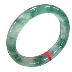 ZYOQYG Natürlicher Jade Armreif Armband Damen Echte Eis Runde mit schwimmenden grünen Blume Eternal Armreif (62) von ZYOQYG