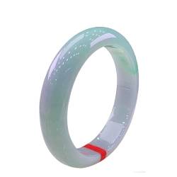 ZYOQYG Natürlicher Jade Armreif Armband Damen Echte Eisarten Weiß Und Grün, Feines Elegant Rundes Armband (60) von ZYOQYG