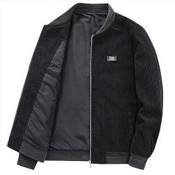 ZYPAINIY Cordjacke Männer Herbst Air Force Baseball Jacken Männlich Casual Fit Windjacke Pilot Mäntel männer Jacken Blouson Herren (Black, XXXL) von ZYPAINIY