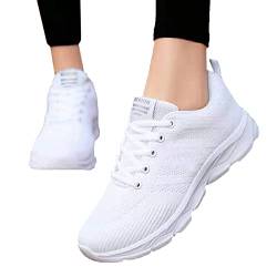 ZYPAINIY Damen Sportschuhe Sneaker Grobe Sohle Flach Running Schuhe Ohne Schnürung Mit Klettverschluss Laufschuhe Bunte Atmungsaktiv Fitnessschuhe Für Trekking Workout Bequem Sportschuhe von ZYPAINIY