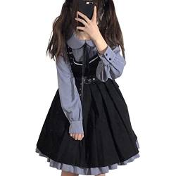 ZYSWCHB Lolita Sweet Girl Dress Kawaii süßes Strapskleid 2-teiliges Set Damen Freizeithemdkleid JSK (Color : 2 set as photo, Size : L) von ZYSWCHB