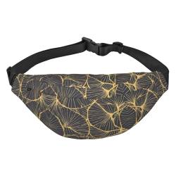 Golden Leaf Hüfttasche für Reisen und Sport, leicht, wasserabweisend, multifunktionales Design für freihändigen Komfort, Schwarz , Einheitsgröße von ZYVIA