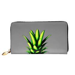 ZYVIA Cartoon-Ananas-Leder-Geldbörse, lange Clutch-Geldbörse, weiches Material, Reißverschluss-Design, Anti-Verlust-Geld, 12 Bankkartenfächer, leicht, wasserdicht und langlebig für das stilvolle von ZYVIA