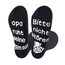 ZYXTLY Lustige Socken Anti-Rutsch für Opa Geschenk Geburtstag, Weihnachten für Papa Weihnachtsgeschenke Herren 43-46 ,Geburtstagsgeschenk für männer Schwarz von ZYXTLY