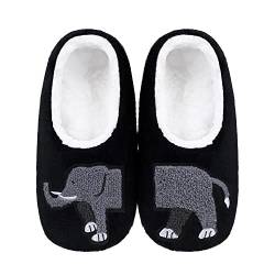 ZYZX Elefant Slipper Socken Antirutsch/Super Soft Ballet Fluffy Fuzzy Sofe Sole Haus Hausschuhe/Fleece-gefüttert Cozy Bed Socken Größe M von ZYZX