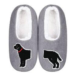 ZYZX Hausschuhsocken Damen Hund Motiv Winter Warme Weiche Niedlich Kuschel Hausschuhe Fleece-Lined Lustige Flauschig Stoppersocken mit Antirutsch-Sohle Haussocken Geschenke von ZYZX