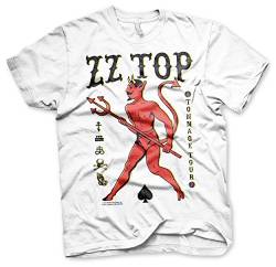 ZZ-Top Offizielles Lizenzprodukt tonnage Tout Baseball 3XL,4XL,5XL Herren T-Shirt (Weiß), 3X-Large von ZZ Top