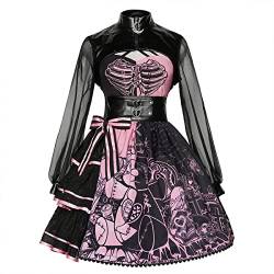 ZZEQYG Damen Cool Schwarz Rock Halloween Maskerade Party Punk Gothic Kleid, Jsk Rock Anzug, X-Groß von ZZEQYG