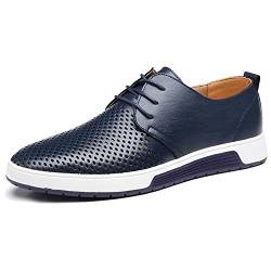 ZZHAP Herren Casual Oxford Schuhe Atmungsaktiv Flach Mode Sneakers, Blau (blau), 41.5 EU von ZZHAP