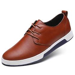 ZZHAP Herren Casual Oxford Schuhe Atmungsaktiv Flach Mode Sneakers, Braun (Brown02), 46 EU von ZZHAP