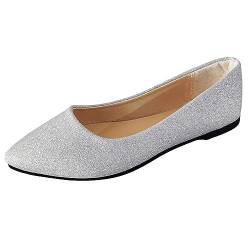 Ballerina Schuhe Damen Ballerinas Damen Elegant Spitze Flache Schuhe für Damen Elegant Herbst Damen Ballerinas Slip On Knit Kleid Schuhe Pumps Schuhe Runde Zehe von ZZHZGZ