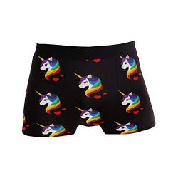 ZZKKO Herren-Boxershorts mit Einhorn-Motiv, atmungsaktiv, Stretch, mit Tasche, Größe S-XL, Schwarz , M von ZZKKO