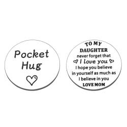 Pocket Hug Long Distance Daughtre Gift 16th 18th 21th Birthday Gift for Daughter Little Girl Inspirational Christmas Stock Stuff Gift for Her Kids from Mom Stepmom Valentine's Day New Year Present, von ZZP