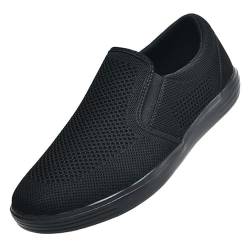 ZZS Herren Slip On Walking Schuhe Luftkissen Loafer Tennis Casual Mesh Arbeit Sneakers-alle Schwarz 42 EU von ZZS