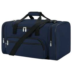 55L Sporttasche Reisetasche Fitness Tasche mit Schultergurt Wochenendtasche für Damen und Herren (Blau, 55L) von ZZY