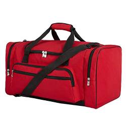 Sporttasche Reisetasche Fitness Tasche mit Schultergurt Wochenendtasche für Damen und Herren (Rot, 40L) von ZZY