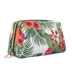 Make-up-Tasche mit Hawaii-Druck, tragbar, vielseitig, Kulturbeutel, große Kapazität, Kosmetiktasche für Damen, weiß, Einheitsgröße, Kulturbeutel von ZaKhs