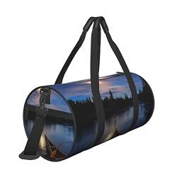 Moonlit Kanu Allagash River Print Travel Duffel Bag with Pocket and Adjustable Strap Large Gym Bag Fashion Yoga Bag for Women Men, Schwarz , Einheitsgröße von ZaKhs