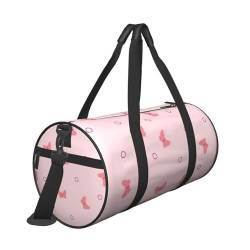 Reisetasche, Motiv: rosa Schmetterlinge, mit Tasche und verstellbarem Riemen, große Sporttasche, modische Yoga-Tasche für Damen und Herren, Schwarz , Einheitsgröße von ZaKhs