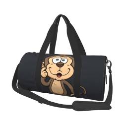 Reisetasche mit Affen-Aufdruck, mit Tasche und verstellbarem Riemen, große Sporttasche, modische Yoga-Tasche für Damen und Herren, Schwarz , Einheitsgröße von ZaKhs