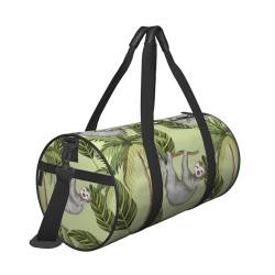 Reisetasche mit Faultier-Druck, mit Tasche und verstellbarem Riemen, große Sporttasche, modische Yoga-Tasche für Damen und Herren, Schwarz , Einheitsgröße von ZaKhs
