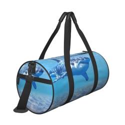 Reisetasche mit Ozean-Tier-Wal-Druck, mit Tasche und verstellbarem Riemen, große Turnbeutel, modische Yoga-Tasche für Damen und Herren, Schwarz , Einheitsgröße von ZaKhs