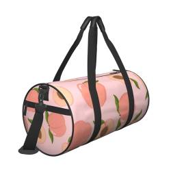 Reisetasche mit Pfirsichmuster, mit Tasche und verstellbarem Riemen, groß, modisch, Yoga-Tasche für Damen und Herren, Rosa, Schwarz , Einheitsgröße von ZaKhs