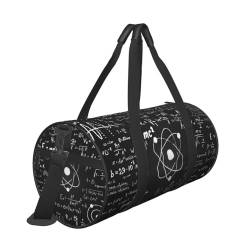 Reisetasche mit Physik-Druck, mit Tasche und verstellbarem Riemen, große Sporttasche, modische Yoga-Tasche für Damen und Herren, Schwarz , Einheitsgröße von ZaKhs