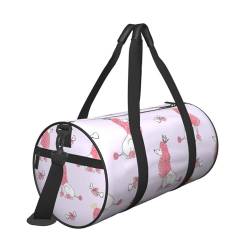 Reisetasche mit Pudel-Motiv, mit Tasche und verstellbarem Riemen, groß, modische Yoga-Tasche für Damen und Herren, Rosa, Schwarz , Einheitsgröße von ZaKhs