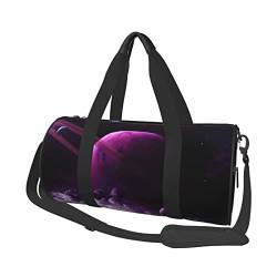 Reisetasche mit Tasche und verstellbarem Gurt, Fantasy-Design, Motiv: Mystic Planet, groß, für Damen und Herren, Lila, Schwarz , Einheitsgröße von ZaKhs