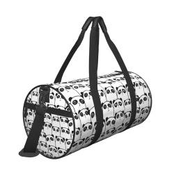 Reisetasche mit Tiergrafik, schwarz und weiß, mit Tasche und verstellbarem Riemen, große Sporttasche, modische Yoga-Tasche für Damen und Herren, Schwarz , Einheitsgröße von ZaKhs