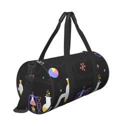 Reisetasche mit Wissenschaftsparty-Druck, mit Tasche und verstellbarem Riemen, große Sporttasche, modische Yoga-Tasche für Damen und Herren, Schwarz , Einheitsgröße von ZaKhs