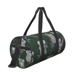Reisetasche mit schönem Koala-Druck, mit Tasche und verstellbarem Riemen, große Sporttasche, modische Yoga-Tasche für Damen und Herren, Schwarz , Einheitsgröße von ZaKhs
