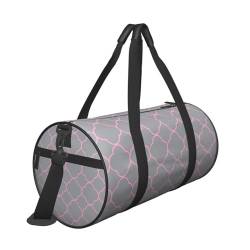 Vierpass-Reisetasche, grau, bedruckt, mit Tasche und verstellbarem Riemen, große Sporttasche, modische Yoga-Tasche für Damen und Herren, Schwarz , Einheitsgröße von ZaKhs