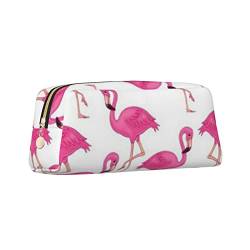 ZaKhs Federmäppchen mit Flamingo-Druck, großes Fassungsvermögen, tragbares Federmäppchen für Männer und Frauen, Rosa, gold, Einheitsgröße, Taschen-Organizer von ZaKhs