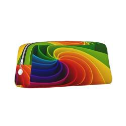 ZaKhs Federmäppchen mit Regenbogen-Wirbel-Druck, große Kapazität, Schreibwarenbox, tragbares Federmäppchen für Männer und Frauen, silber, Einheitsgröße, Taschen-Organizer von ZaKhs