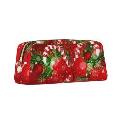 ZaKhs Federmäppchen mit weihnachtlichem Süßigkeiten-Aufdruck, großes Fassungsvermögen, Schreibwarenbox, tragbares Federmäppchen für Männer und Frauen, gold, Einheitsgröße, Taschen-Organizer von ZaKhs