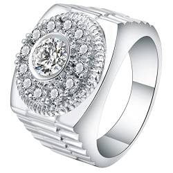 Der Ehering, Ring für Frauen, ästhetischer breiter Ring, geometrisch, rund, Zirkonia von ZaLix