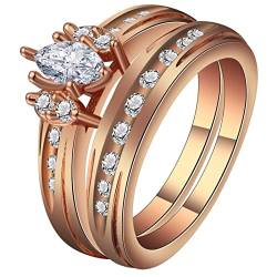 Eheringe für Frauen, Ringe für Frauen, stapelbarer Ring mit Zirkonia von ZaLix