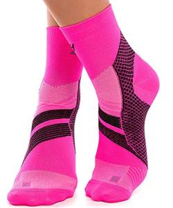 ZaTech Plantarfasziitis Socken, Kompression Socken , unterstützt Ferse, Knöchel und Fußgewölbe, für bessere Durchblutung, reduziert Fußschwellungen und Schmerzen (Rosa/Schwarz, XL, 43-45) von ZaTech