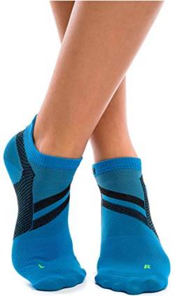 ZaTech kurze Plantarfasziitis Socken, Kompression Socken, Stützsocken, für Damen und Herren (Blau, L, 41-43) von ZaTech