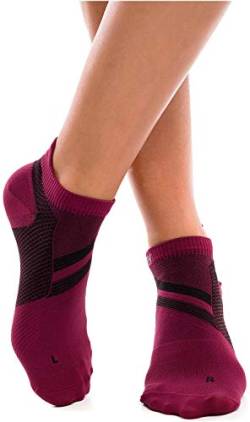 ZaTech kurze Plantarfasziitis Socken, Kompression Socken, Stützsocken, für Damen und Herren (Bordeaux, L, 41-43) von ZaTech