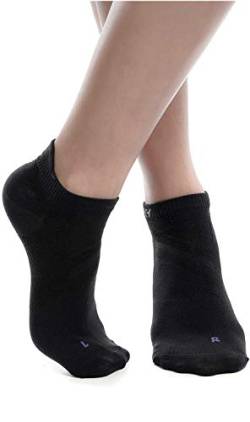 ZaTech kurze Plantarfasziitis Socken, Kompression Socken, Stützsocken, für Damen und Herren (Schwarz, S, 35-39) von ZaTech