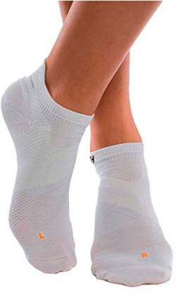 ZaTech kurze Plantarfasziitis Socken, Kompression Socken, Stützsocken, für Damen und Herren (Weiß, M, 39-41) von ZaTech