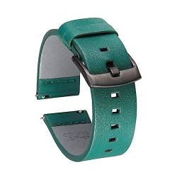 ZacLAy Uhrenarmbänder 18mm 20mm 22mm 24mm Leder-Uhrenarmbänder mit Schnellverschluss, Grün Schwarz, 24mm von ZacLAy