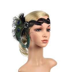 Zadaos 1920er Jahre Kopfschmuck Feder Flapper Stirnband Kopfschmuck Vintage Haarschmuck Party Kostüm Haarband En8 von Zadaos