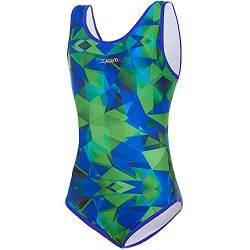 Zagano Badeanzug Mädchen 7003 - badeanzüge für Mädchen -swimsuite for Girls - Bademode für Mädchen, Badeanzug Kinder UV-beständig Schwimmanzug Kinder blau grün Gr. 146 von Zagano Adam Lipski