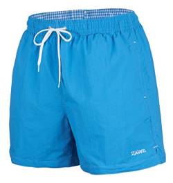 Zagano Badehose Herren Badeshorts, Boardshorts für Männer mit Kordelzug, Badehose, Sporthose, Shorts XXL Hellblau/Blau, hergestellt in der EU von Zagano Adam Lipski